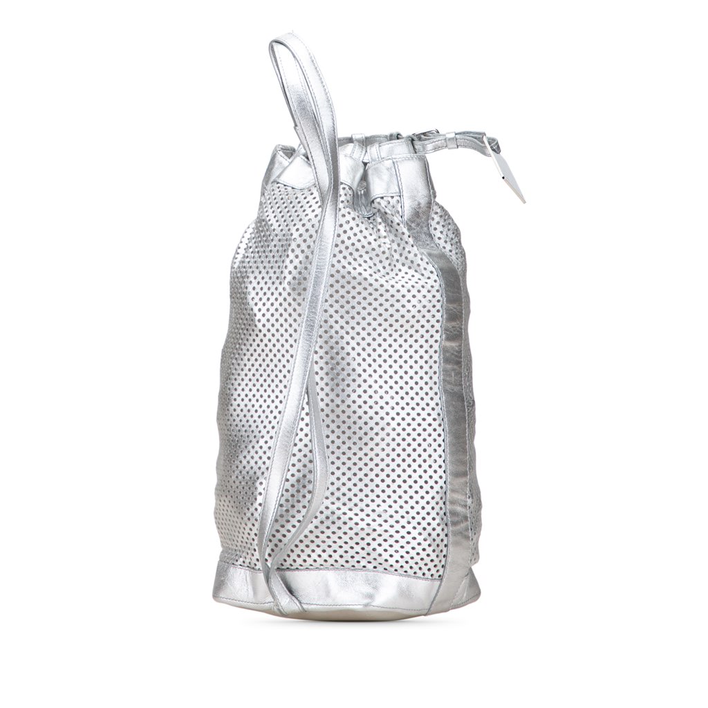 Celine Perforated Metallic Calfskin Sling Backpack - 2