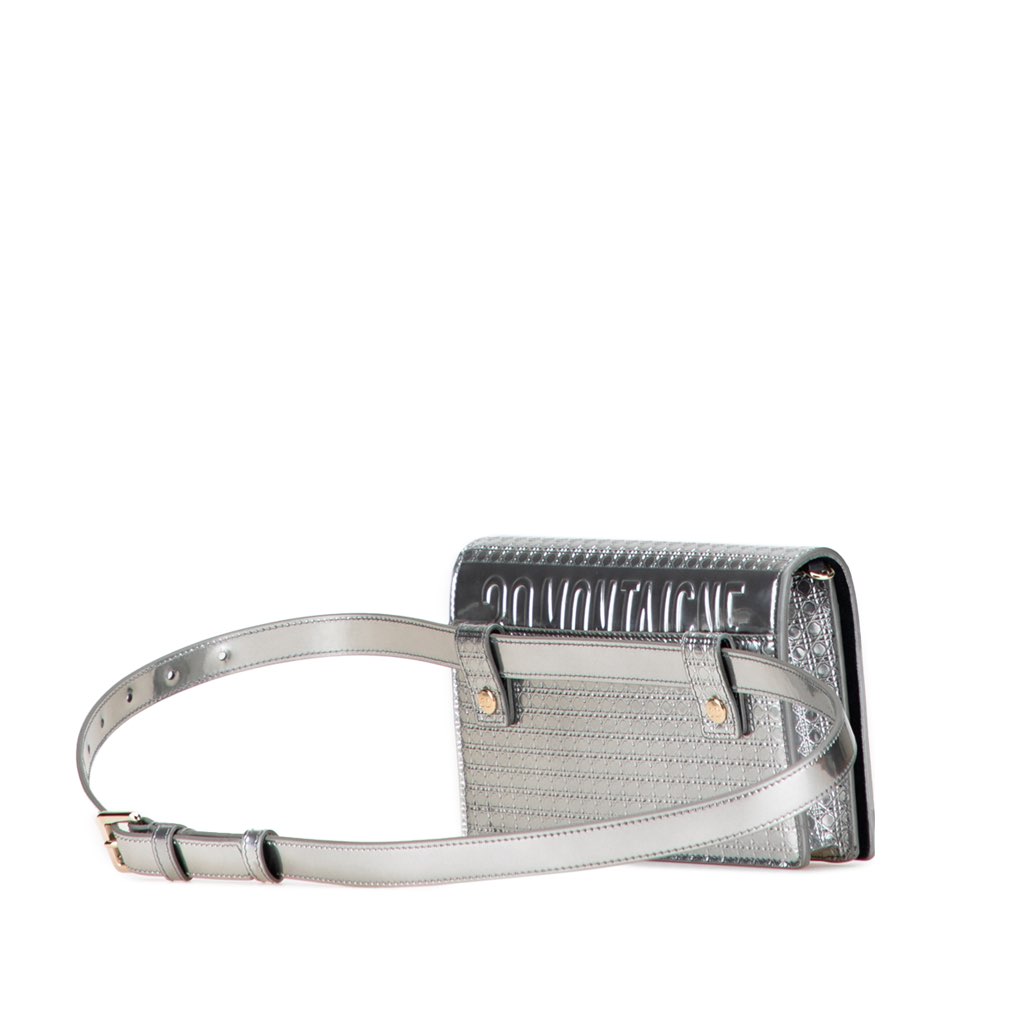 Dior Metallic Patent Microcannage 2 in 1 30 Montaigne Pouch - Back view