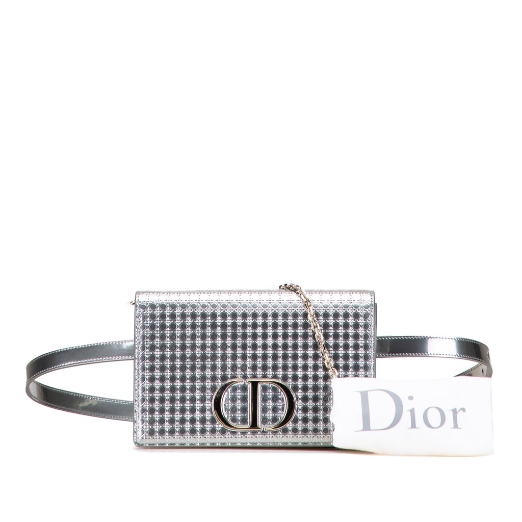 Dior Metallic Patent Microcannage 2 in 1 30 Montaigne Pouch - Image 13