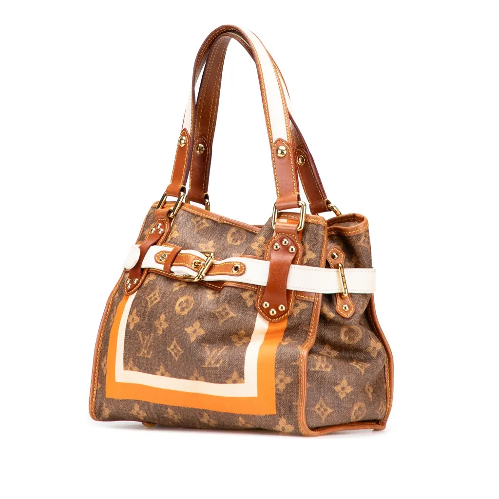 Louis Vuitton Limited Edition Monogram Tisse Rayures PM Brown Canvas Good - Front View