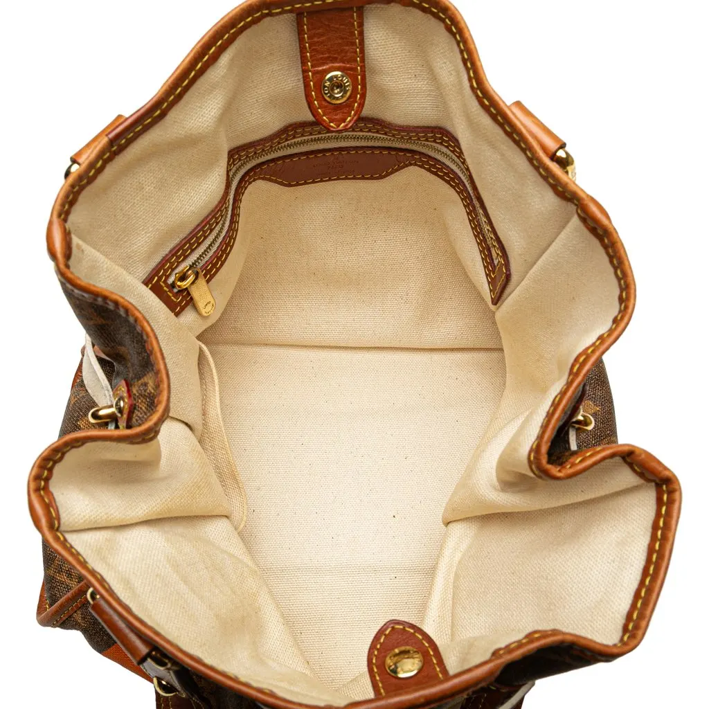 Louis Vuitton Limited Edition Monogram Tisse Rayures PM Brown Canvas Good - Model View