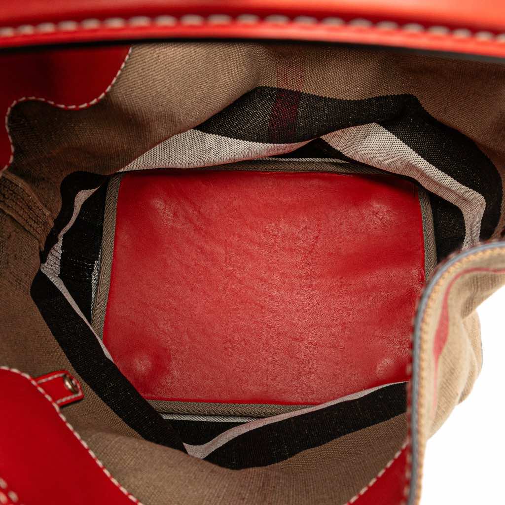 Burberry Medium Mega Check Canvas Ashby Bucket Bag - 4