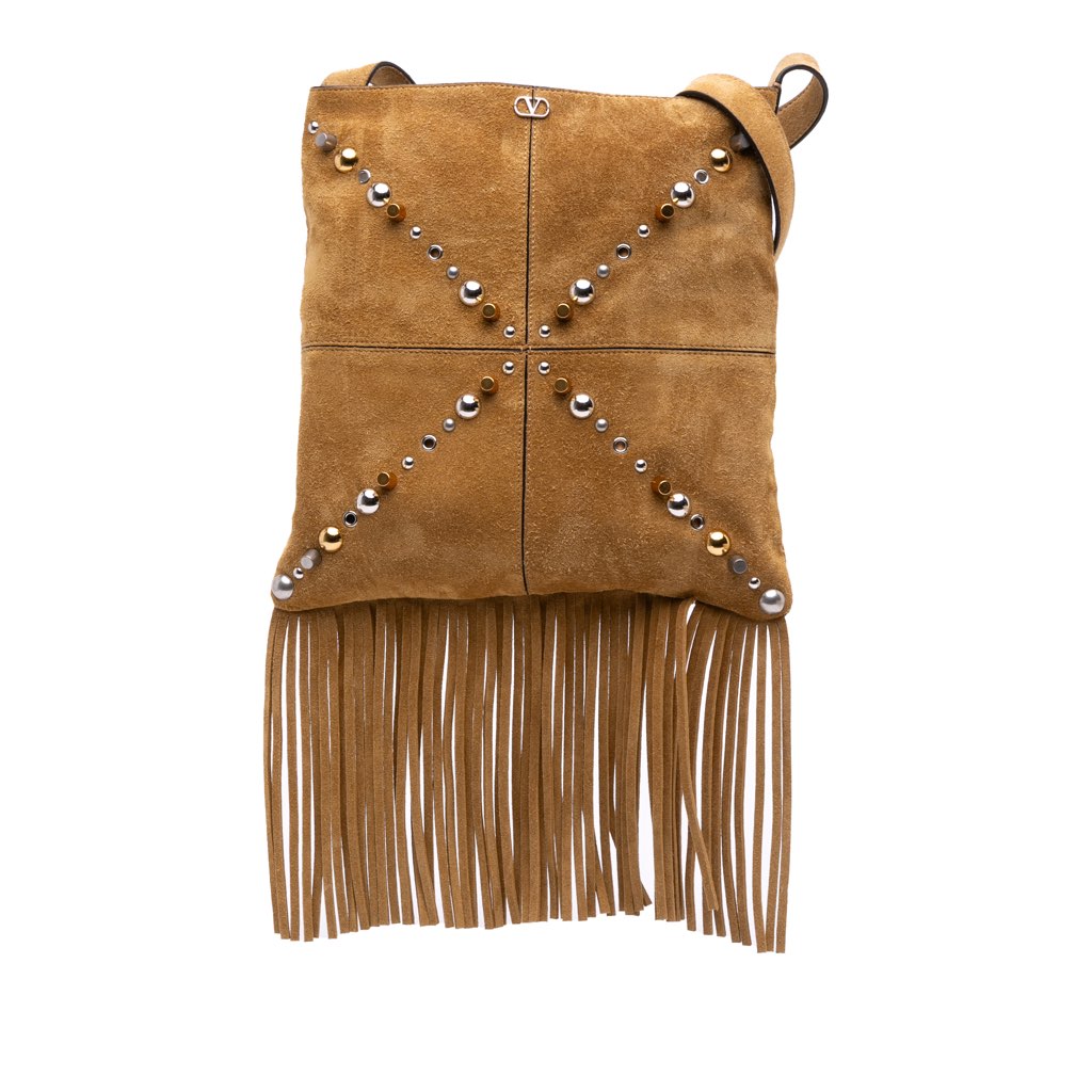 Valentino Suede Fringed Nellcote Bag