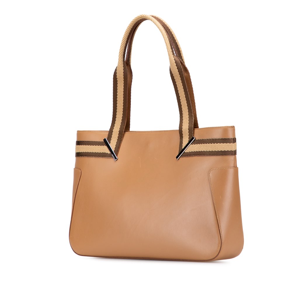 Gucci Leather Web Handbag - 2