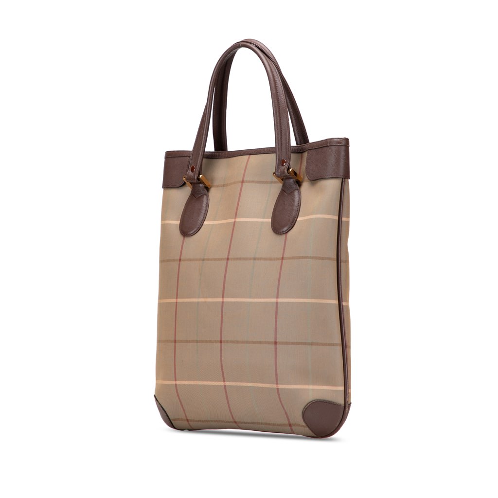 Burberry Vintage Check Canvas Tote - Back view
