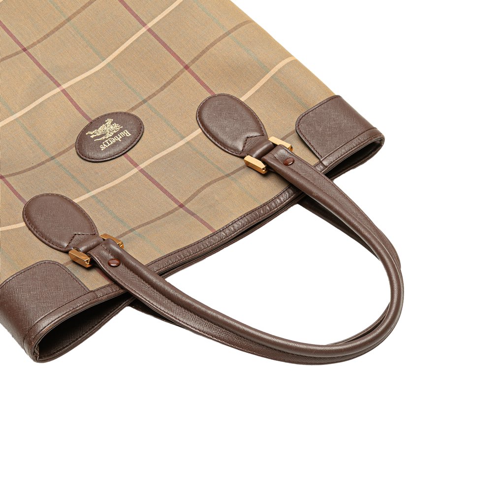 Burberry Vintage Check Canvas Tote - Image 11