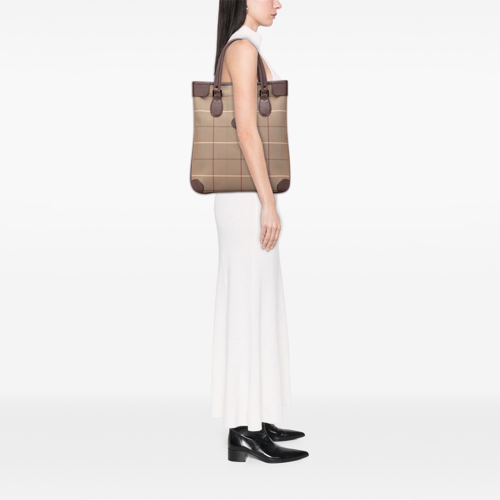 Burberry Vintage Check Canvas Tote - Image 12