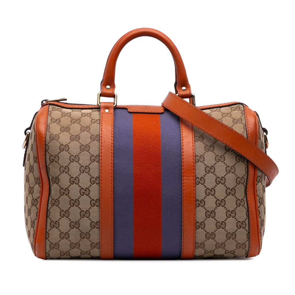 Gucci Medium GG Canvas Web Joy Boston Bag