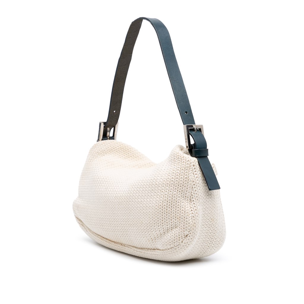 Fendi Knitted Wool Double Flap Shoulder Bag - 2