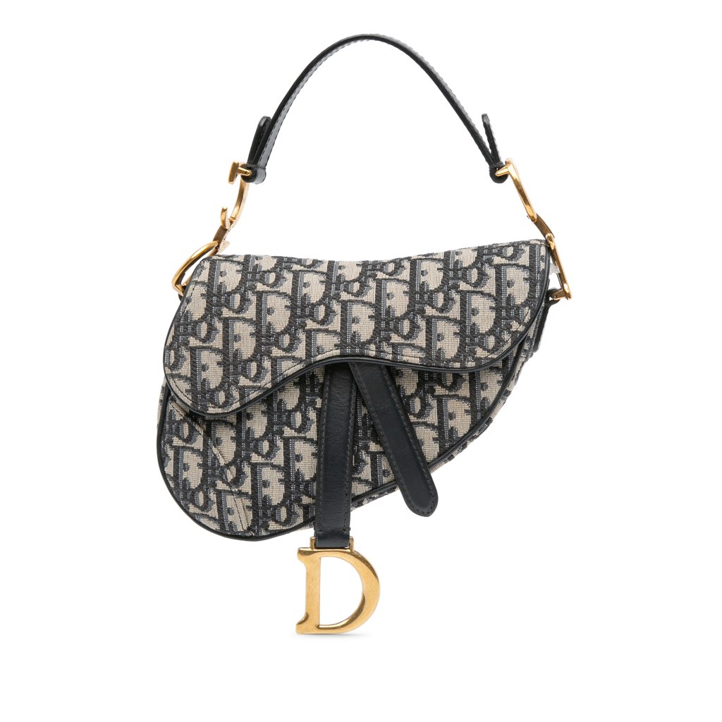 Dior Mini Oblique Canvas Saddle Bag