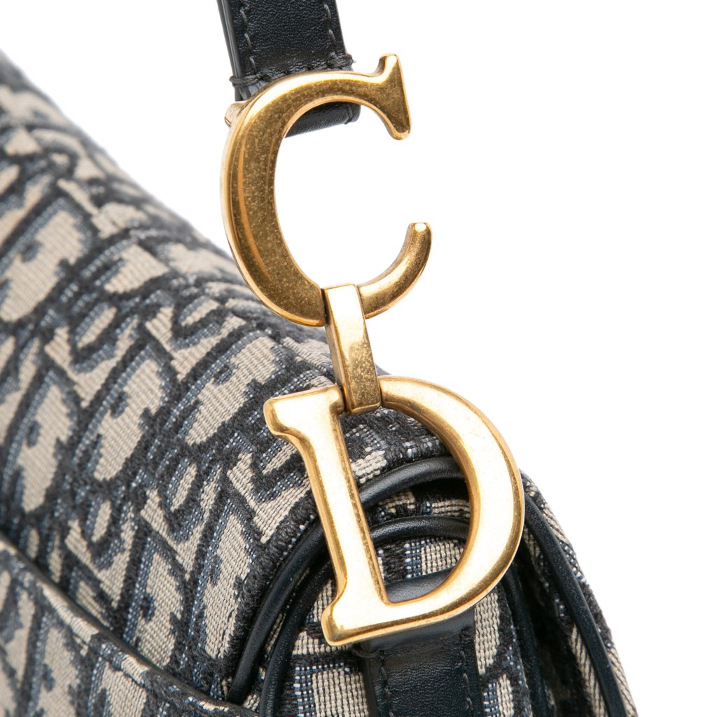 Dior Mini Oblique Canvas Saddle Bag - Detail 1