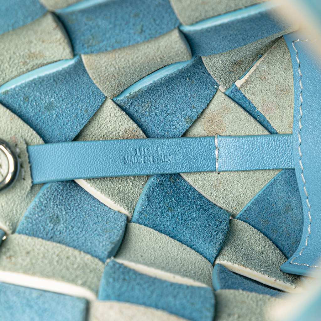 Loewe Mini Woven Calfskin Gingham Surplus Basket Bag - Detail 1