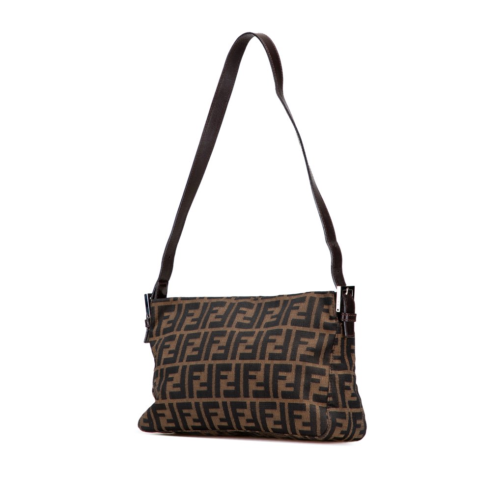 Fendi Zucca Canvas Shoulder Bag - Back view