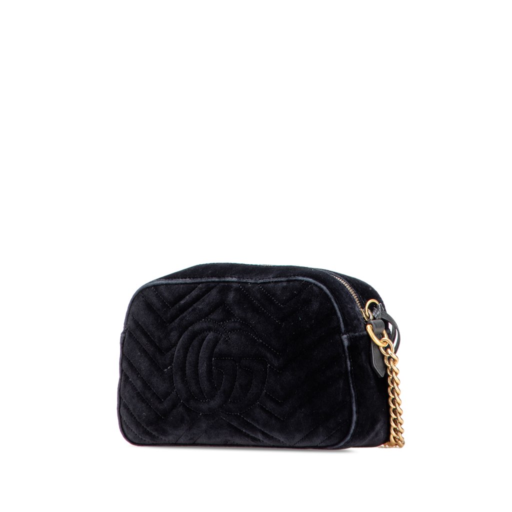 Gucci Small GG Marmont Matelasse Velvet Crossbody - Back view
