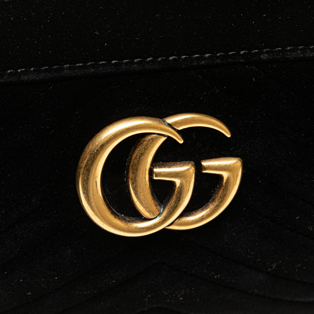 Gucci Small GG Marmont Matelasse Velvet Crossbody - Detail 2