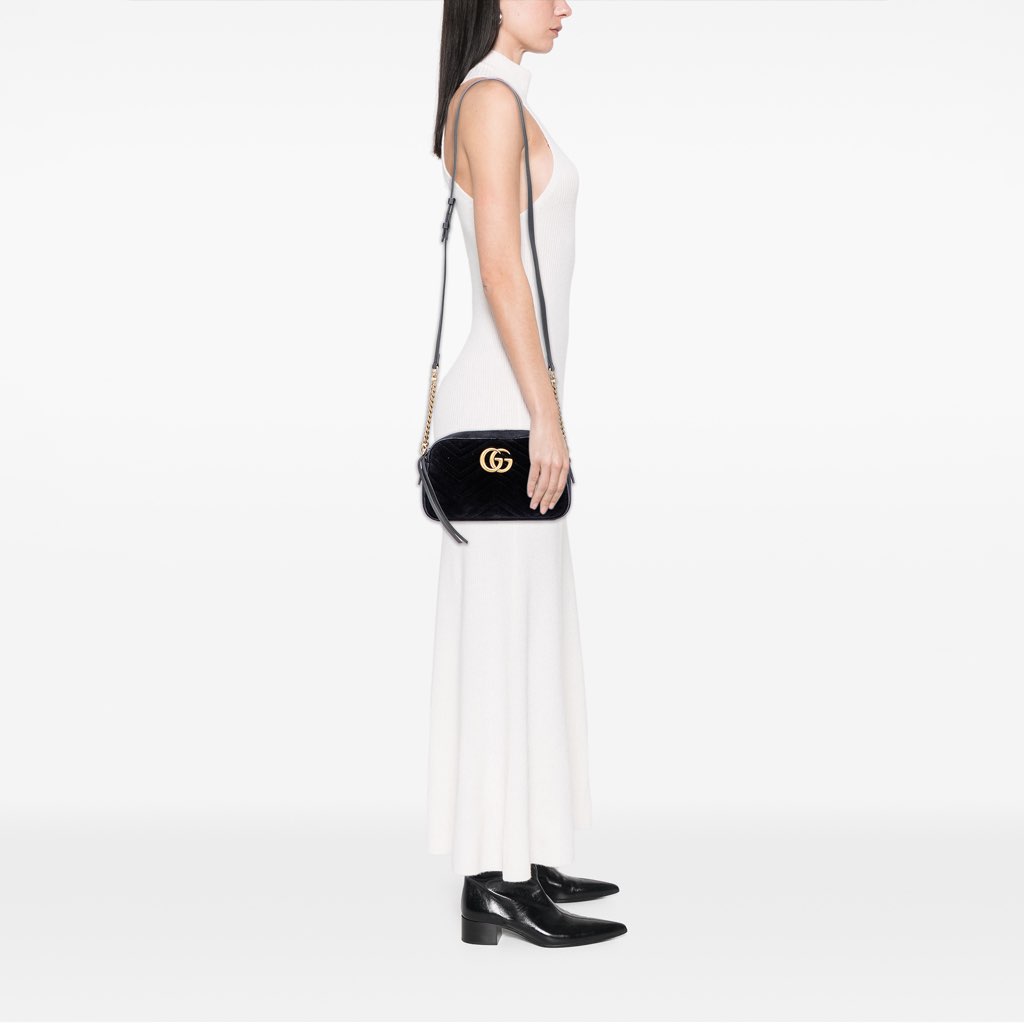 Gucci Small GG Marmont Matelasse Velvet Crossbody - Image 12