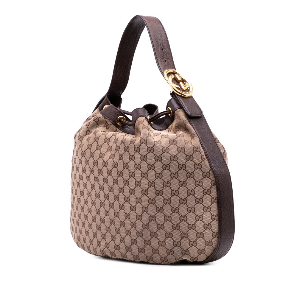 Gucci GG Canvas Interlocking Icon Drawstring Hobo - 2