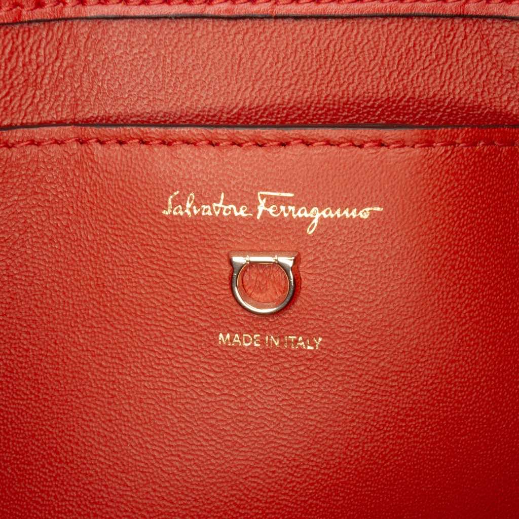 Salvatore Ferragamo Printed Leather Trifolio Shoulder Bag - Side view