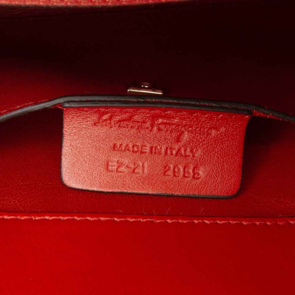 Salvatore Ferragamo Printed Leather Trifolio Shoulder Bag - Detail 1