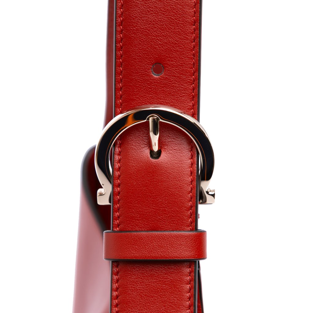 Salvatore Ferragamo Printed Leather Trifolio Shoulder Bag - Image 12