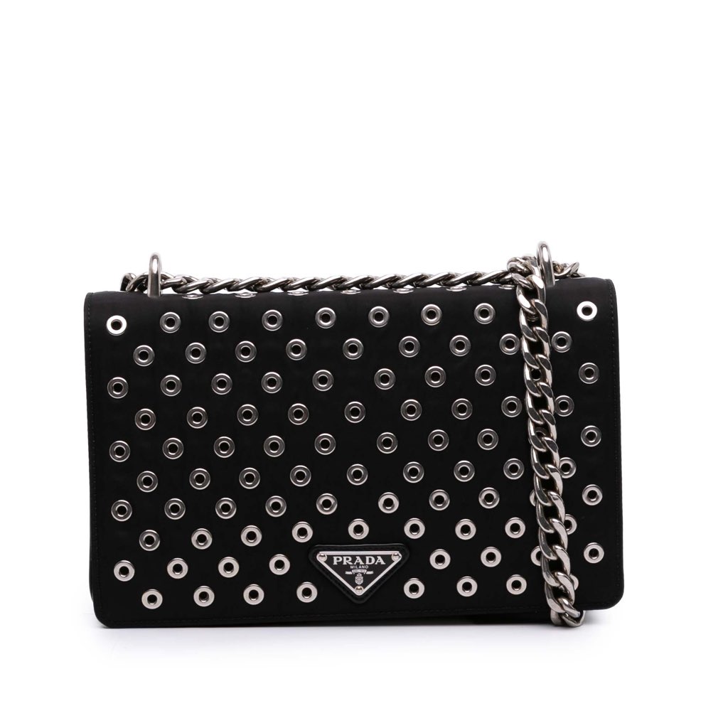 Prada Tessuto Grommet Crossbody
