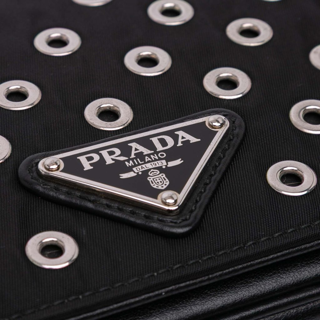 Prada Tessuto Grommet Crossbody - Side view