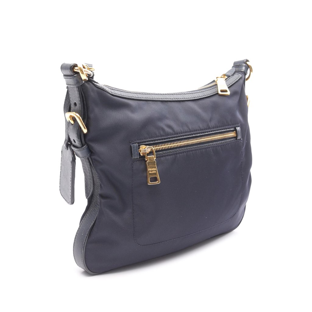 Prada Saffiano Trimmed Tessuto Zip Top Crossbody - 2