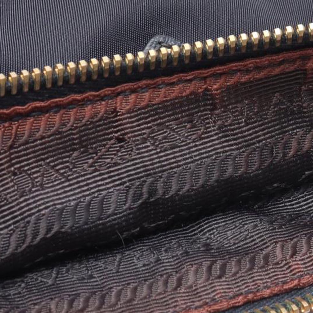 Prada Saffiano Trimmed Tessuto Zip Top Crossbody - 5