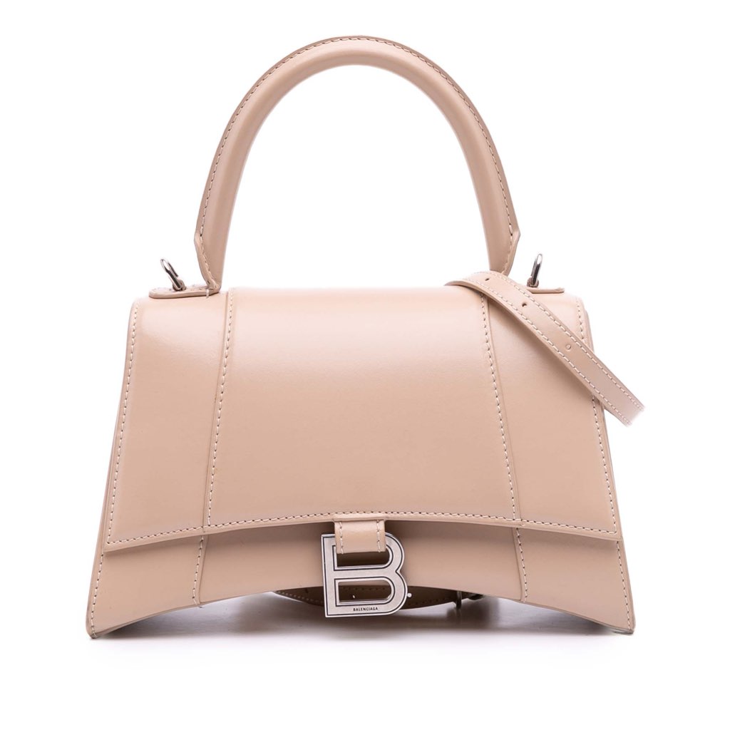 Balenciaga Small Leather Hourglass Top Handle Bag