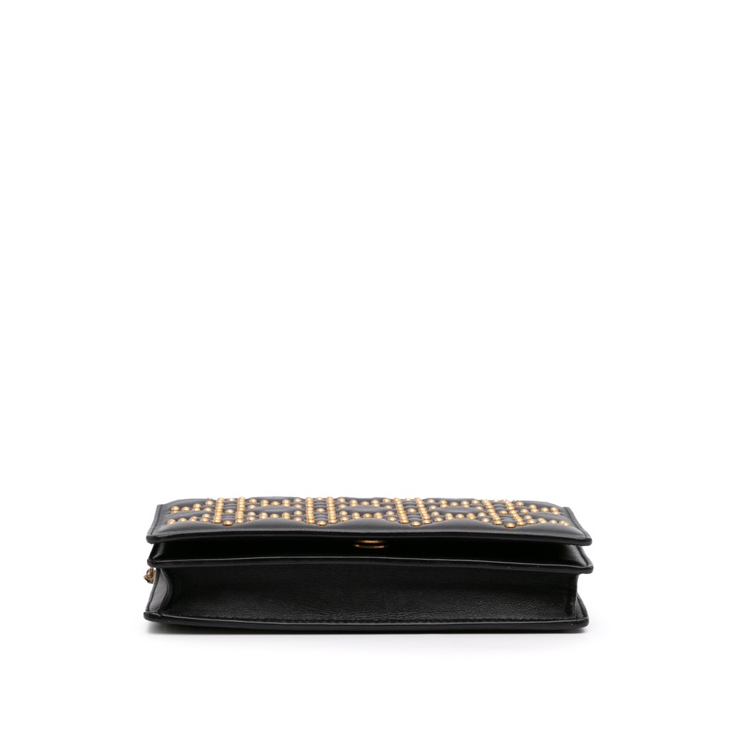 Dior Studded Calfskin Cannage Lady Dior Wallet on Chain - 3