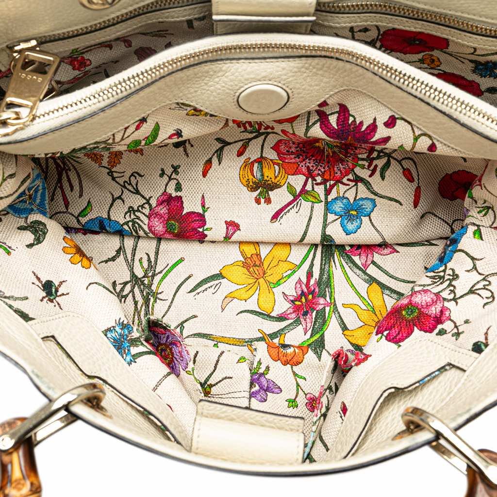 Gucci Medium Calfskin Bamboo Shopper Satchel - 5