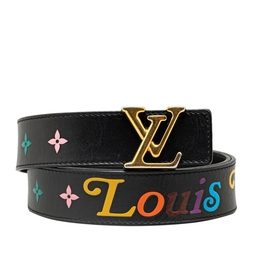 Louis Vuitton Monogram New Wave Belt Black Leather Good - Front View