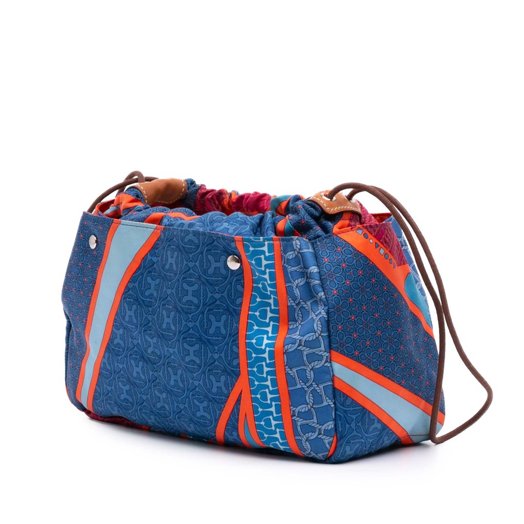 Hermès Silk Carre en Cravates Fourbi 25 Bag Insert Pouch - Back view