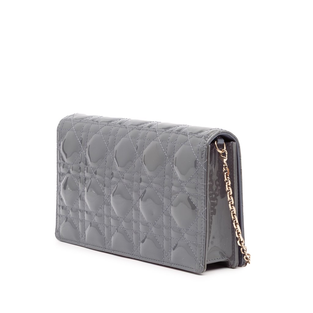 Dior Patent Cannage Lady Dior Wallet On Chain - 2