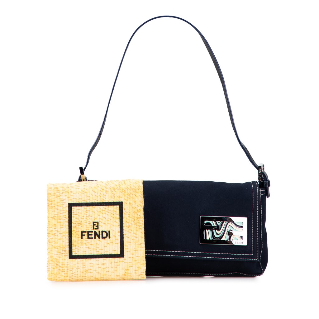 Fendi Canvas FF Marble Baguette Shoulder Bag - Image 13