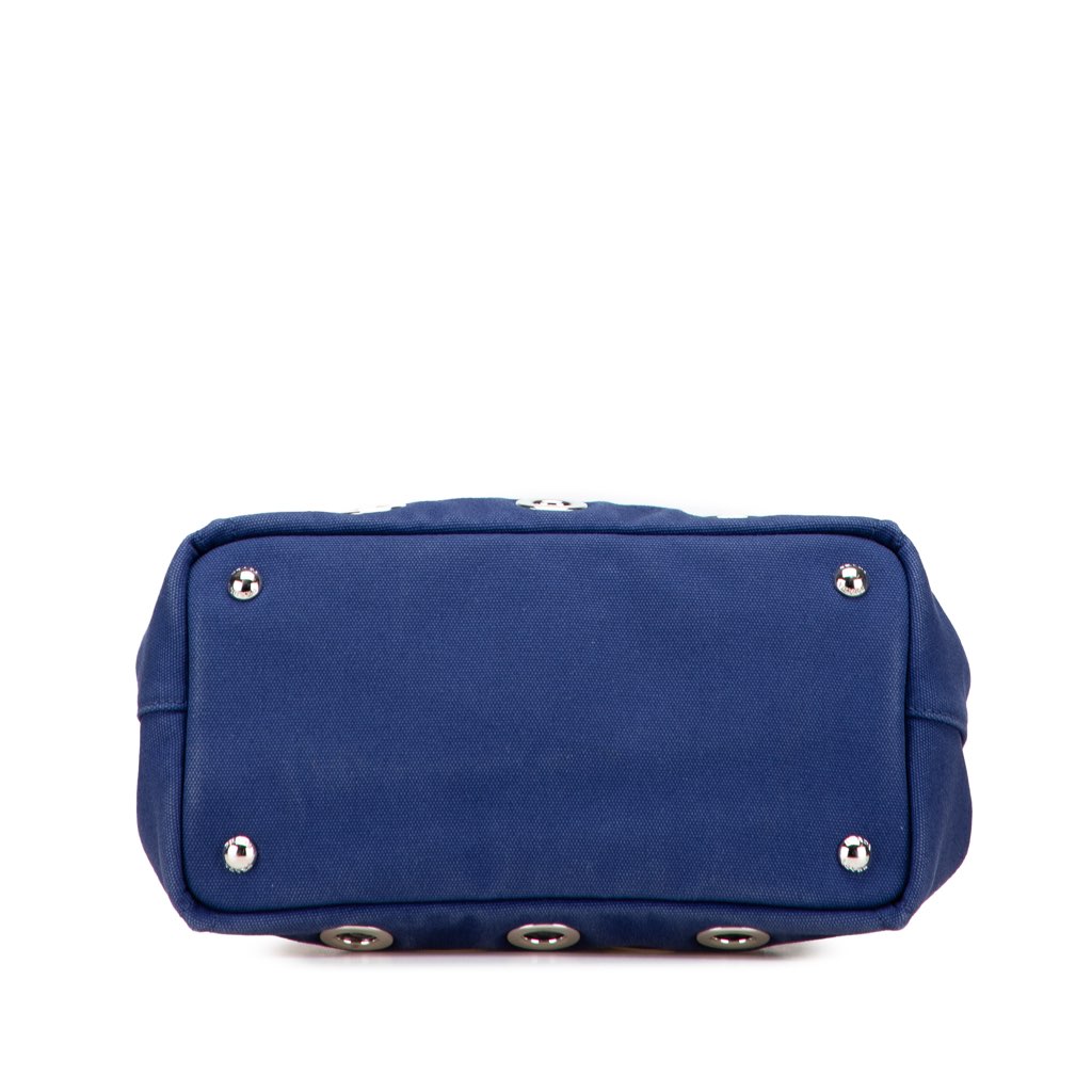 Prada Small Canvas Canapa Grommet Satchel - Image 6