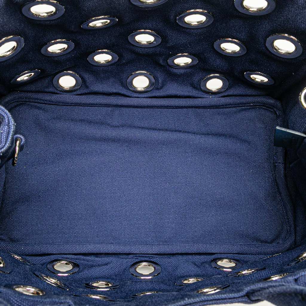 Prada Small Canvas Canapa Grommet Satchel - 4