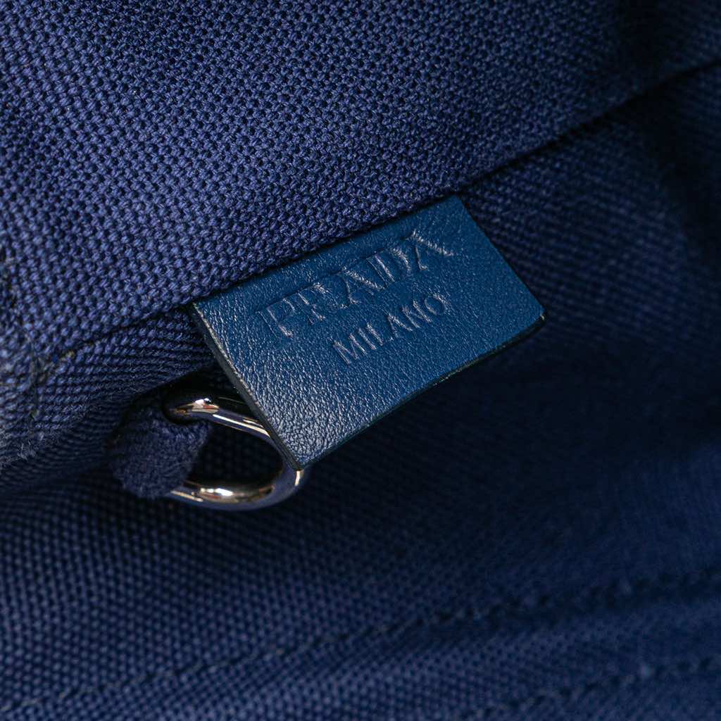 Prada Small Canvas Canapa Grommet Satchel - Side view