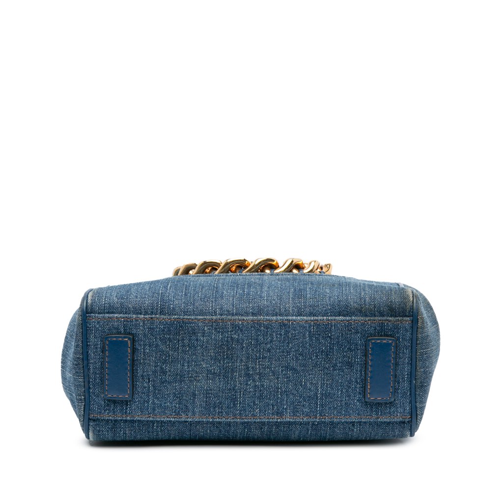 Versace Small Denim La Medusa Chain Top Handle Bag - Image 6