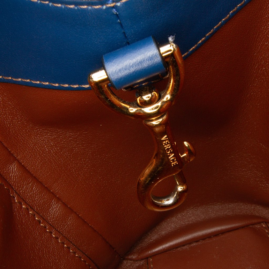 Versace Small Denim La Medusa Chain Top Handle Bag - Detail 1