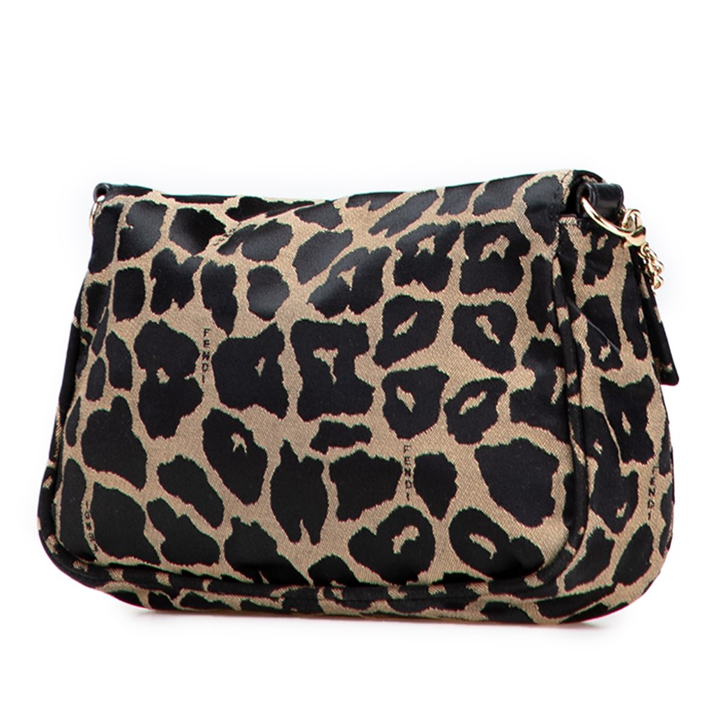 Fendi Leopard Print Canvas Fendista Pochette Crossbody - 2