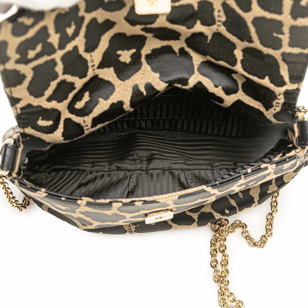 Fendi Leopard Print Canvas Fendista Pochette Crossbody - 4