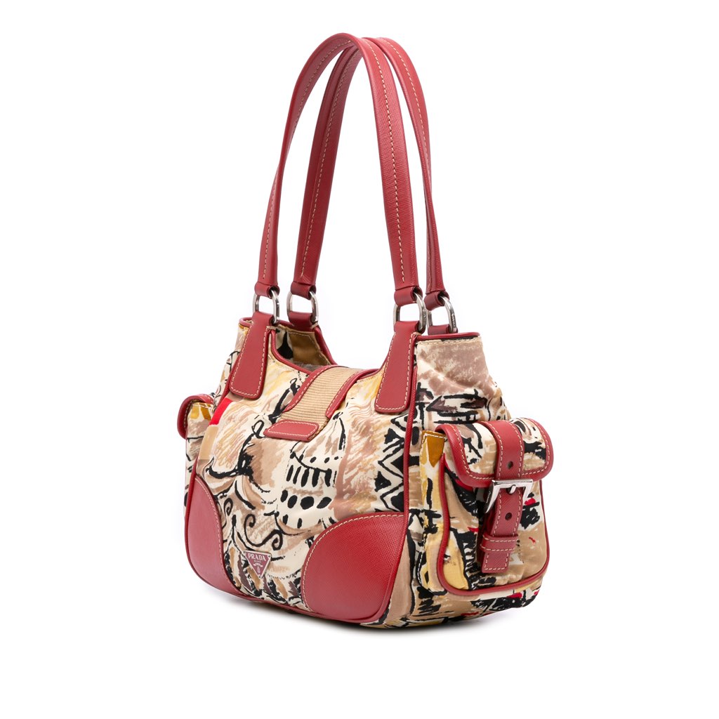 Prada Saffiano Trimmed Printed Canvas Venice Shoulder Bag - 2