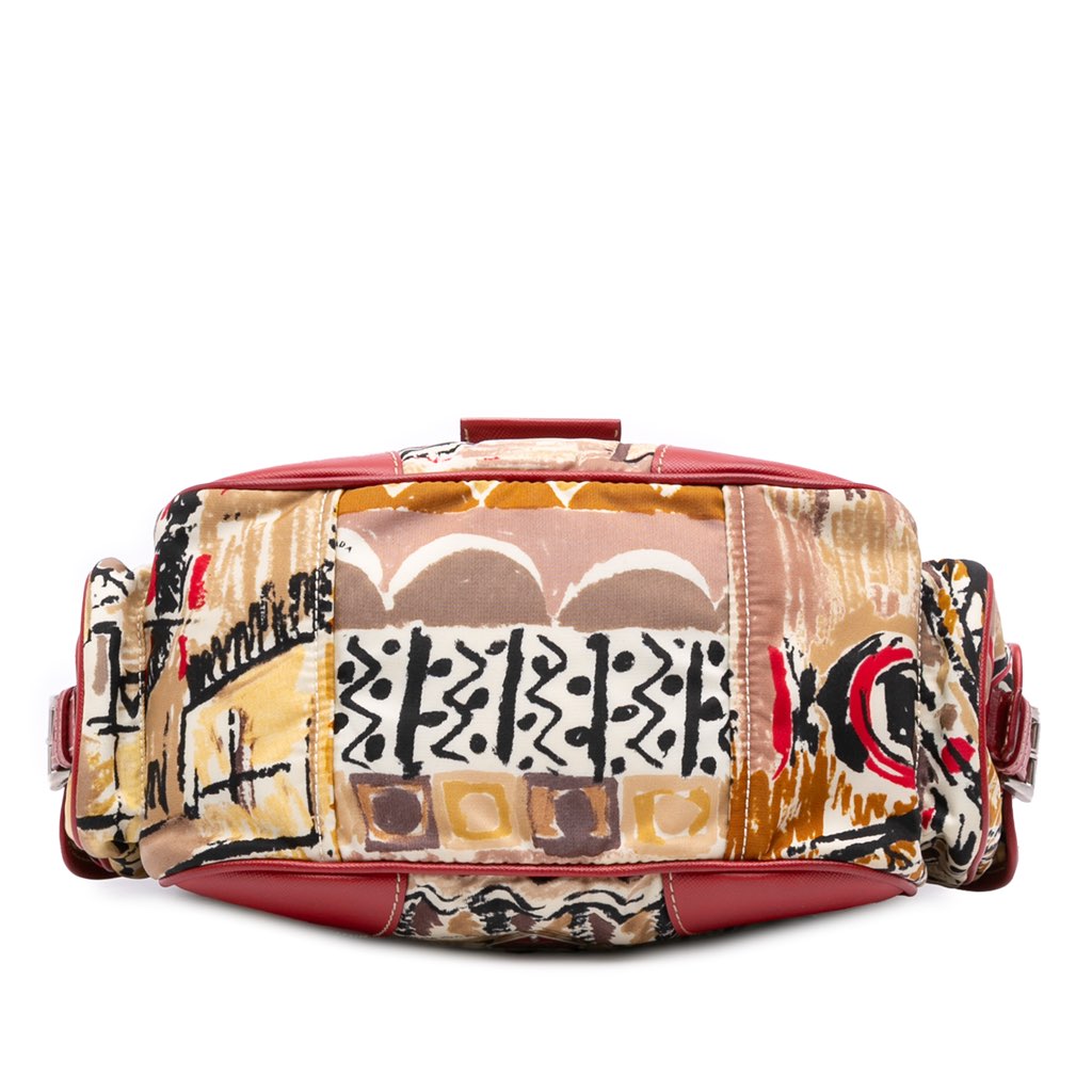 Prada Saffiano Trimmed Printed Canvas Venice Shoulder Bag - 3