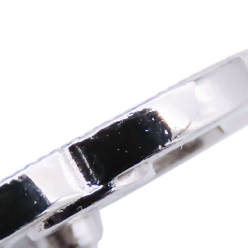 Chanel Silver Rhinestones CC Push Back Earrings - Detail 2