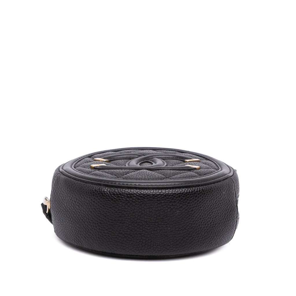 Chanel Caviar CC Filigree Round Clutch with Chain - Image 6