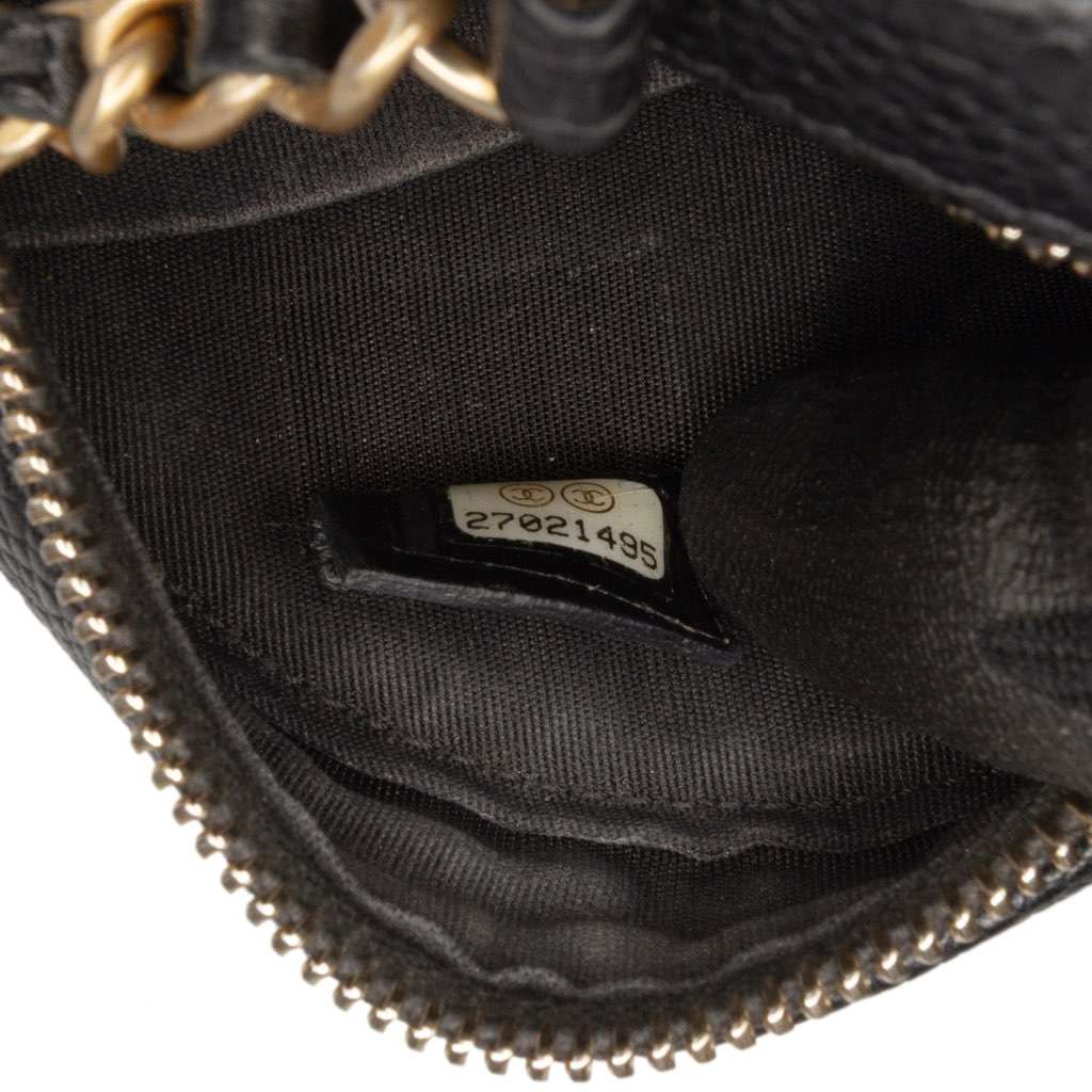 Chanel Caviar CC Filigree Round Clutch with Chain - Detail 1