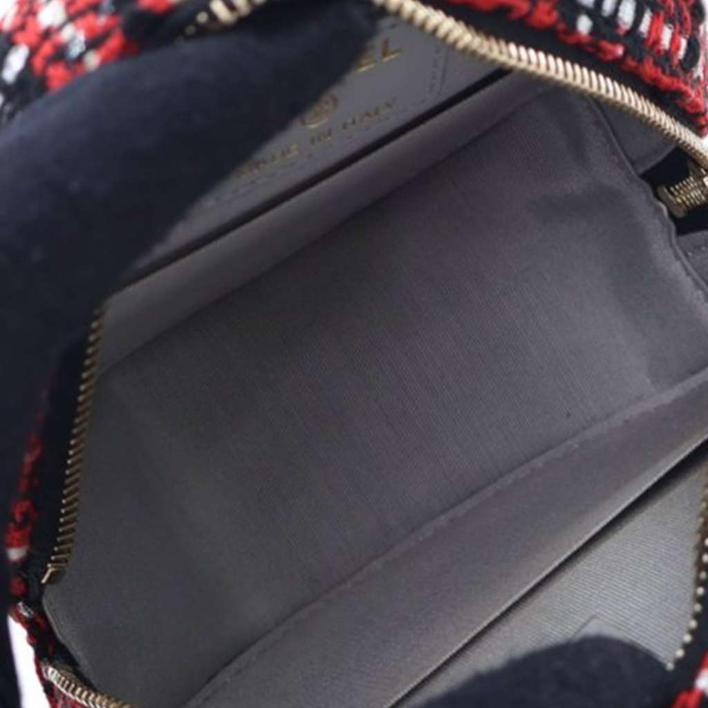 Chanel Tweed 19 Round Clutch with Chain - Side view