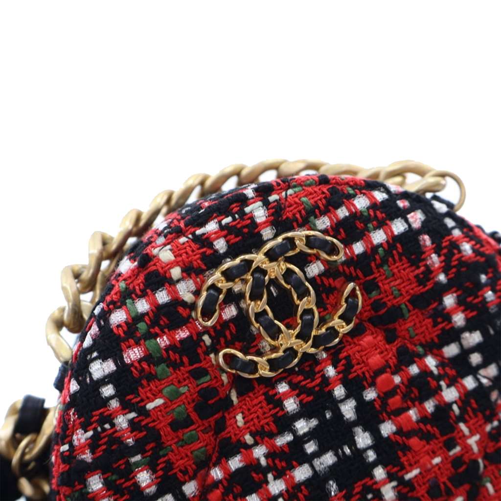 Chanel Tweed 19 Round Clutch with Chain - Image 12