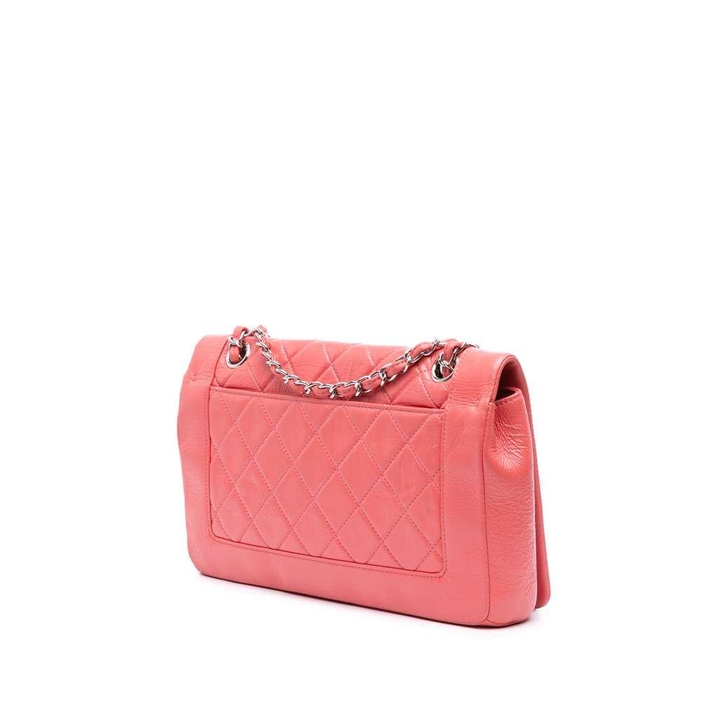 Chanel Crumpled Calfskin Bi Quilted Vintage Full Flap - Back view